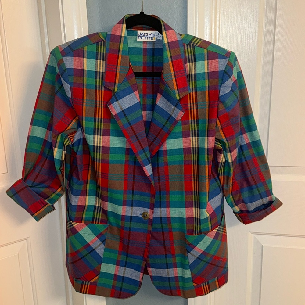 Jaclyn Petite plaid blazer